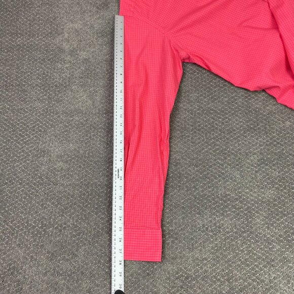 Eton Button Down Shirt Men's 44 17.5 Pink Gingham Check York Cotton - Picture 11 of 12